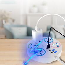 Multicontacto Circular 5 Conexiones 3 Puertos Usb 2500 Watts