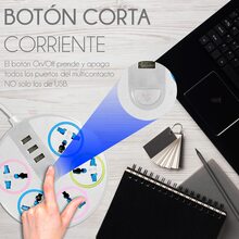 Multicontacto Circular 5 Conexiones 3 Puertos Usb 2500 Watts