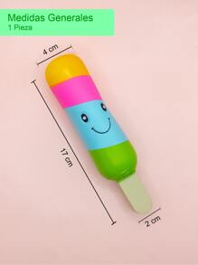 3 Piezas Juguete Mordedora Con Chillido Para Perro Diseño De Paleta Colorida, Juguetes y accesorios para mascotas - Amarillo - Ver 2