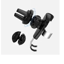 Soporte Celular Auto, Porta Celular para Auto ， Soporte para Celular Automovil, Porta Carro Coche, Soporte Auto iPhone Smartphone Android Celular ，Soporte Celular Auto por Gravedad para Ventilación, Porta Base Celular para Automóvil, - Negro - Ver 3