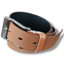 cinturon de vestir piel recuperado varias medidas - Camel - Ver 4