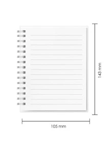 Mini cuaderno con pasta transparente A4 raya A5 cuadro - transparente - Ver 4