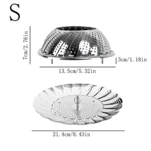 1pc Stainless Steel 3-Leg Steamer Pot, Collapsible Lotus Flower Shaped Steamer Rack, Kitchen Steaming Plate With Draining Tray - Silver - View 6