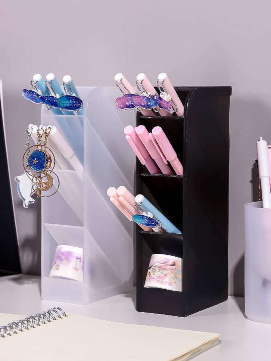 Organizador de escritorio diseño de archivero plastico resistente - Negro - Ver 1