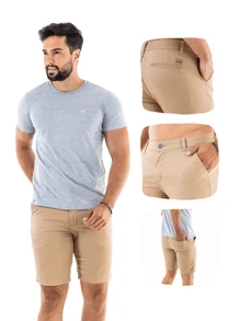 Urban Zone Jeans Men Shorts - 杏色 - 查看 1