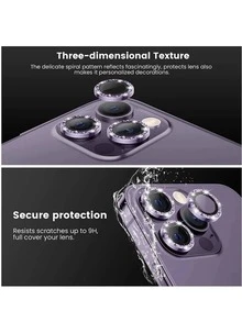 kit Pelicula Metal Brilhante de Camera proteção Lente Compativel para IPhone  XR 11 12 12mini 13 mini 13 14 pro pro max - Dourado - Visão 3