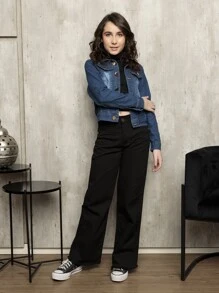 Tween Girls Denim Jackets & Coats - Rửa tối - Xem 5