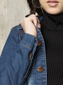 Tween Girls Denim Jackets & Coats - Rửa tối - Xem 3