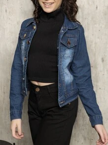 Tween Girls Denim Jackets & Coats - Rửa tối - Xem 4