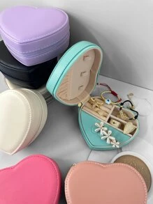 Plain Heart Shaped Jewelry Box - Sampanye - View 4