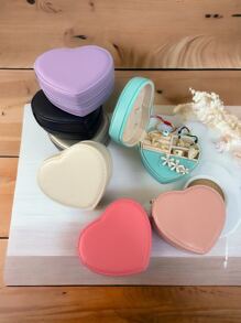 Plain Heart Shaped Jewelry Box - 紫羅蘭色 - 查看 3