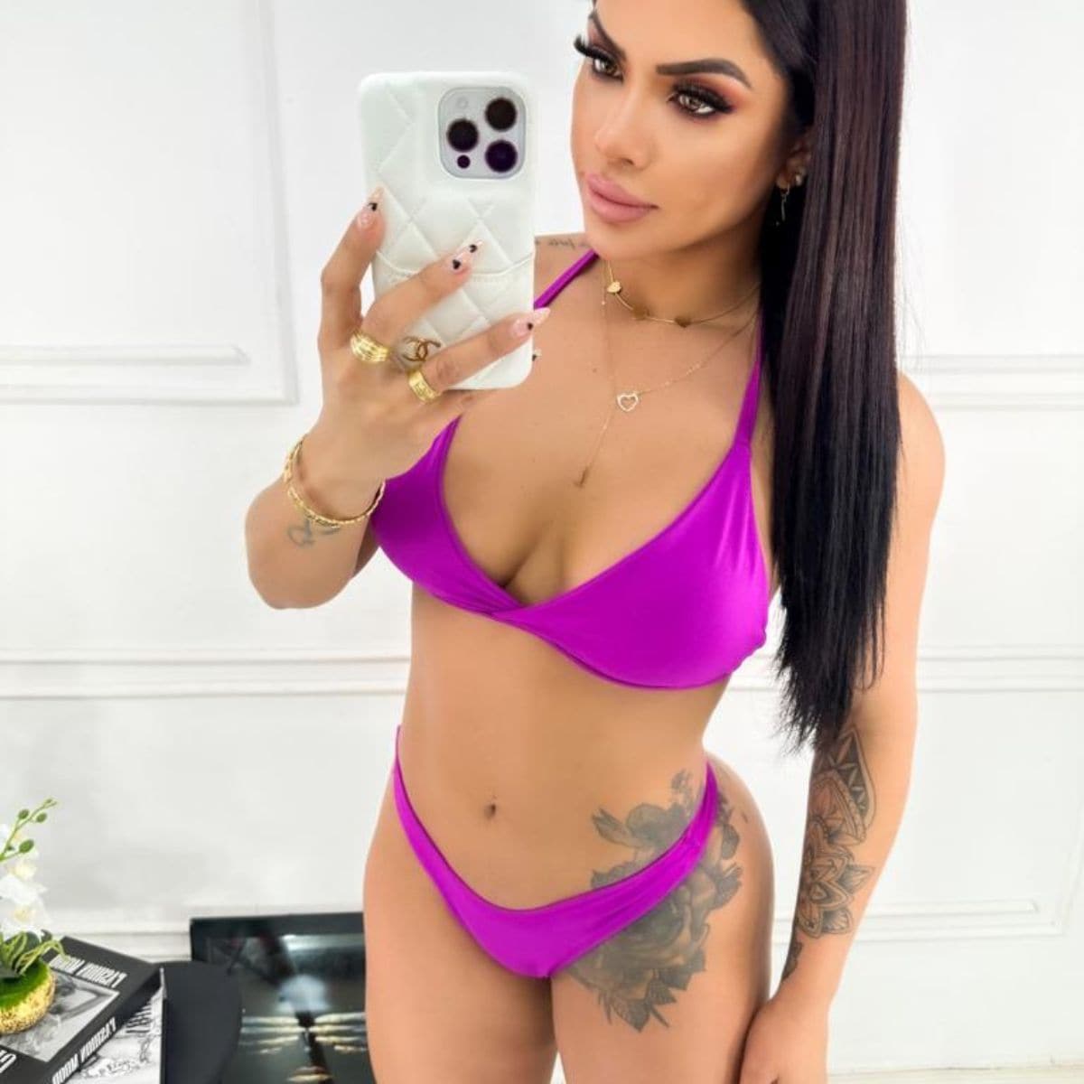 Women Bikini Sets - 玫瑰紅 - 查看 1