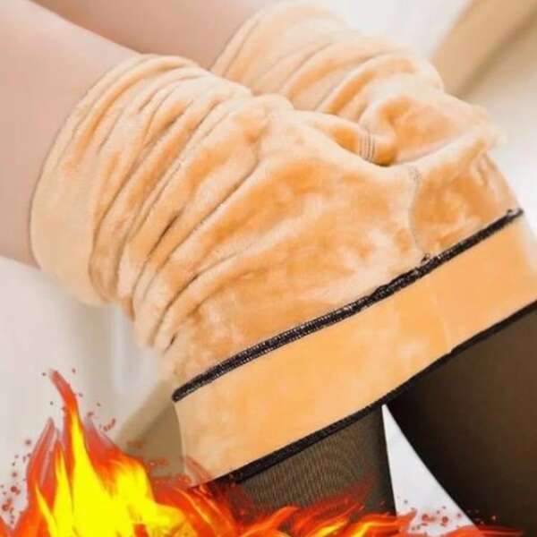 Meia Calça Térmica Forrada Legging Grossa 200g  Translúcida Inverno Quente  P-G