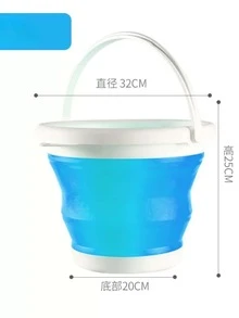 Cubeta plegable ahorra espacio resistente con agarradera util para casa cocina y baño - Multicolor - Ver 5