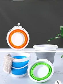 Cubeta plegable ahorra espacio resistente con agarradera util para casa cocina y baño - Multicolor - Ver 6