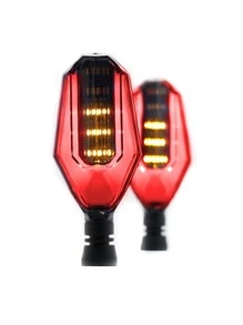 Rasen DIRECCIONAL PARA MOTO LED SECUENCIAL  TIPO CAPARAZON UNIVERSAL - Rojo - Ver 3
