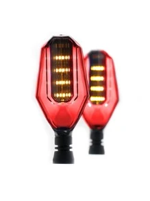 Rasen DIRECCIONAL PARA MOTO LED SECUENCIAL  TIPO CAPARAZON UNIVERSAL - Rojo - Ver 2
