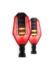 Rasen DIRECCIONAL PARA MOTO LED SECUENCIAL  TIPO CAPARAZON UNIVERSAL - Rojo - Ver 4
