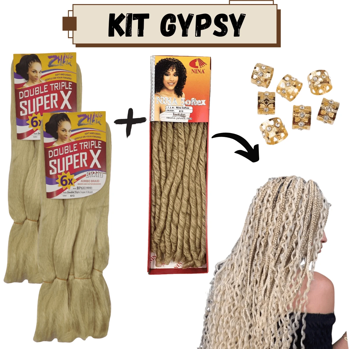 DIY Wigs - 黃色 - 查看 1