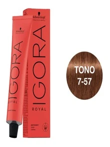 SCHWARZKOPF PROFESSIONAL TINTE 7-57 IGORA ROYAL 60 ML - Rojo - Ver 2