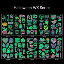 10pcs Halloween Cartoon Style Luminous Waterproof Temporary Tattoos For Kids, Pumpkin Face Design Party Sticker - Multicolor - View 1