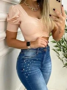 Women Tops - Màu be - Xem 2