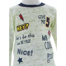 Playera para Niño Blanca de Manga Larga 3312 Tallas 2 a 16 Años - Verde - Ver 4