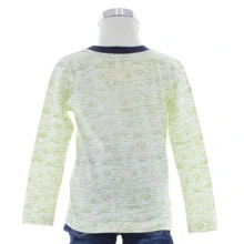 Playera para Niño Blanca de Manga Larga 3312 Tallas 2 a 16 Años - Verde - Ver 3