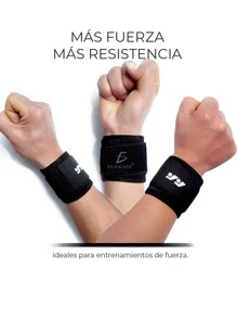 DUO de Muñequeras para lesiones y entrenamientos - Negro - Ver 2
