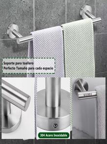 Juego de accesorios de baño con 9 piezas completo de almacenamiento de baño de acero inoxidable 304 - Plateado - Ver 2