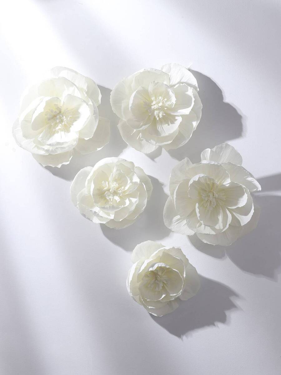 1/3 Stücke Krepp Papier Blumen Dekor Requisiten, DIY Hochzeit Heim Dekoration, beige Seidenpapier Blumen Party Hintergrund Dekoration, geeignet für Geburtstagsfeiern, Wandbögen, Valentinstag Dekoration, Festival Atmosphäre Papierblumen - Beige - Übersicht 1