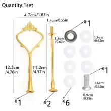1pc Diy 3-layer Tray Crystal Epoxy Mold Set For Jewelry Display, Coaster, Fruit Plate Making - Yellow Gold - View 3