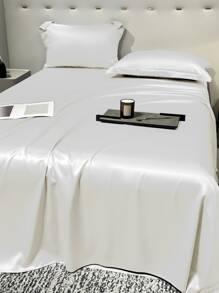1pc Stylish And Simple Ice Silk Bed Sheet For Bedroom Home Textile Bedding Supplies