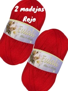 2 MADEJAS HILAZA EULALI - Rojo - Ver 1