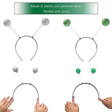 2 对外星人头带和眼镜，外星人天线头带彩虹镜片太阳镜，外星人头带，外太空主题万圣节成人发带遮光镜新奇化妆服装配饰 - 綠色 - 查看 4