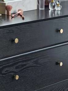 1入/4入手工鍛打鋅合金把手,純銅金色圓形把手,適用於衣櫥、櫥櫃、抽屜、梳妝台和家具手柄,含螺絲 - 金色 - 查看 6