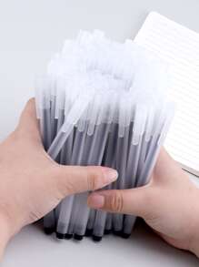 10/50pcs/Set Simple Transparent Frosted Neutral Pens Stationery Fresh And Simple Watercolour Pen 0.5mm Fountain Pen Office Pen - Black - View 3