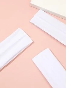 1/3 件纯色针织发带弹性纯色头带运动发带女士女孩适合瑜伽普拉提跑步骑自行车、健身房 - 白色 - 查看 2