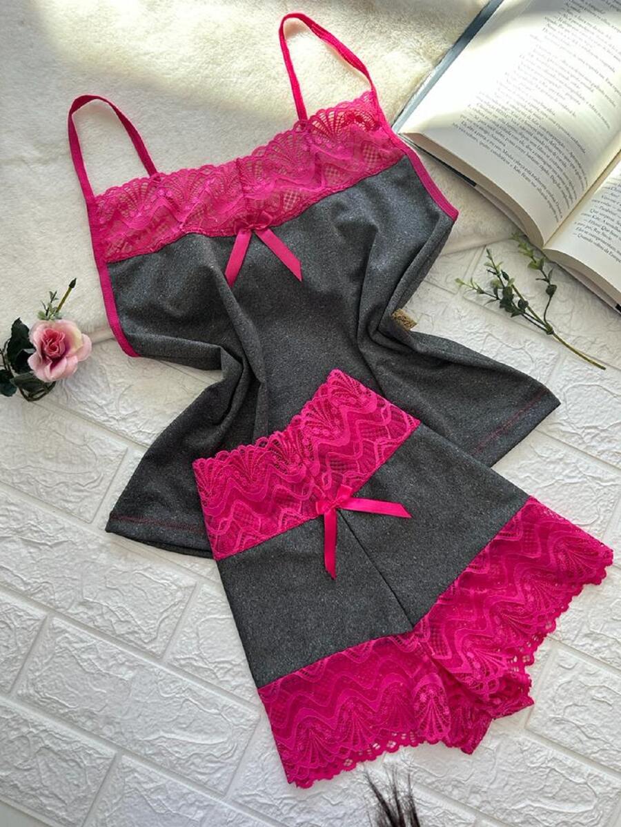 Women Pajama Sets - Màu Hồng Tươi - Xem 1