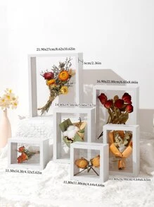 1 pieza Marco de exhibición transparente de doble cara, decoración de mesa, sin flores secas