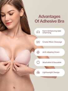 Self Adhesive Strapless Bra - Baby Pink - View 6