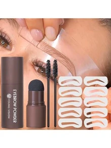 YOUNG VISION Slouchy Person Eyebrow Powder, Hairline Powder, Face Contour Shadow Powder, Stamp Eyebrow Powder #1 Color - Light Brown - View 1