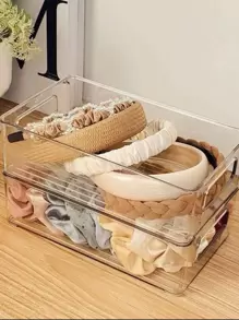 1入組透明亞克力多用途收納盒,可用在大&小尺寸,適用於台式機房間抽屜首飾類收納,寒冷收納,廚房檯面&櫥櫃整理和收納,混合性 - 無色 - 查看 1