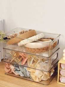 1入組透明亞克力多用途收納盒,可用在大&小尺寸,適用於台式機房間抽屜首飾類收納,寒冷收納,廚房檯面&櫥櫃整理和收納,混合性 - 無色 - 查看 3