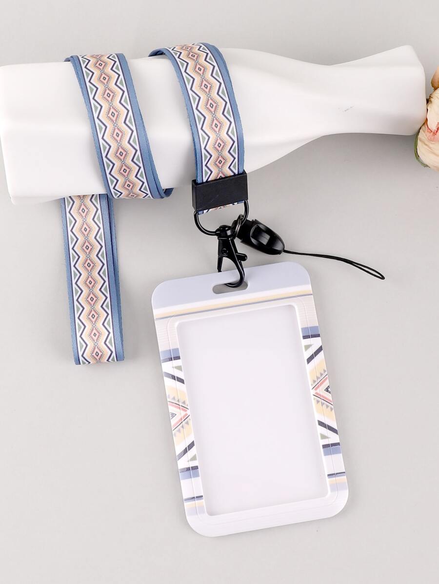 1入組證件套+1入組花布識別證掛繩鑰匙圈