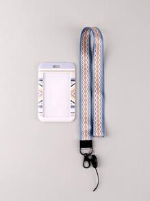 1入組證件套+1入組花布識別證掛繩鑰匙圈