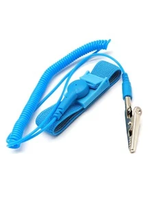 11英寸防静电腕带，可调节ESD腕带，带鳄鱼夹，超长线缆，适用于ESD防静电垫、电脑组装、电子产品维修