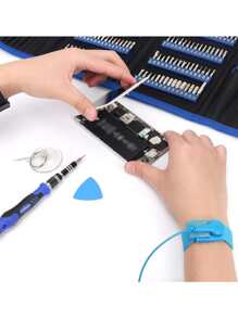 11英寸防静电腕带，可调节ESD腕带，带鳄鱼夹，超长线缆，适用于ESD防静电垫、电脑组装、电子产品维修