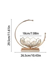 Metal And Glass Moon Shaped Fruit Tray - Large