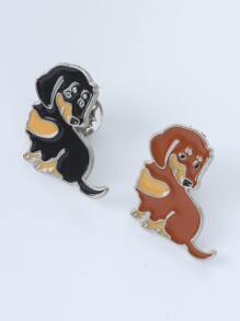 2pcs Alloy Dachshund Dog Shaped Brooch, Canvas Bag & Hat Accessories, Cute Cartoon Lapel Pin, Back To School Best Friends Couple Gifts